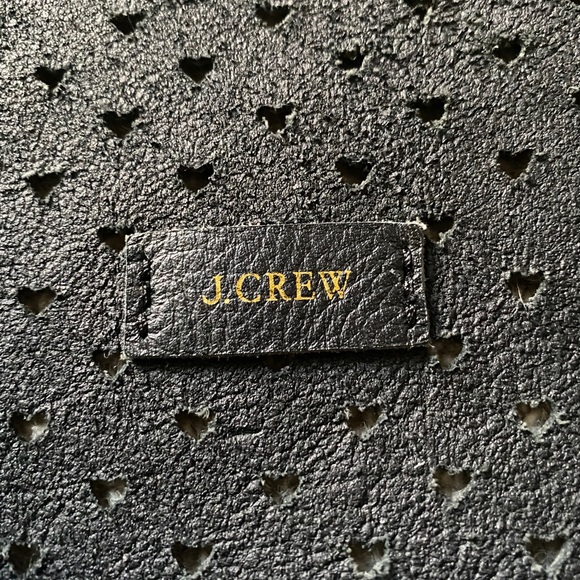 J.Crew Leather Perforated Heart Tote Bag - Picture 3 of 5